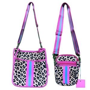 NWT Simply Southern Neoprene Leopard‎ Print Large and Mini Crossbody Purse Set